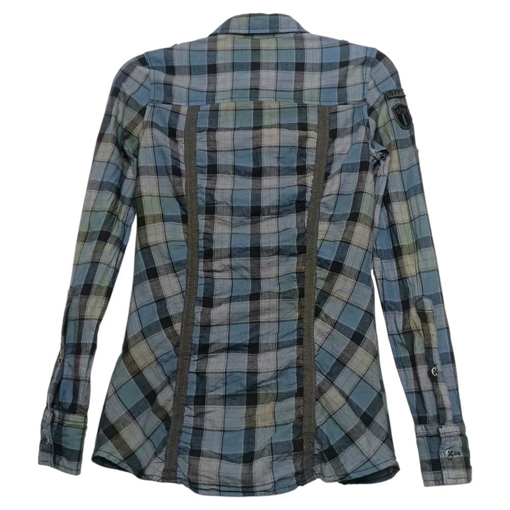 Affliction Womens Plaid Shirt Long Sleeve Button Down Size XS NEW NWT - Picture 3 of 12